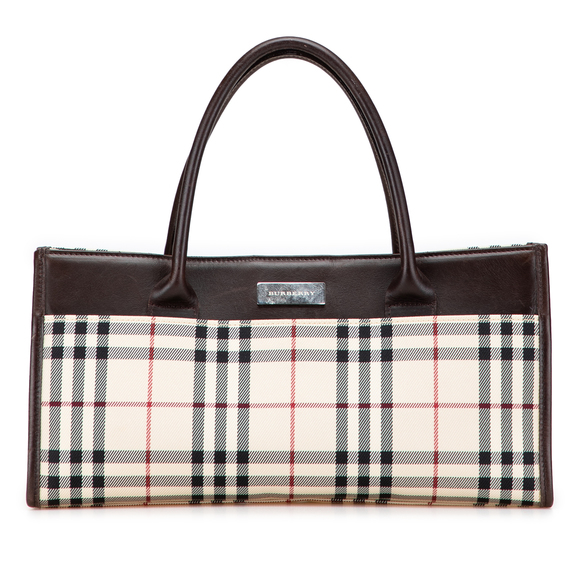 Pre-Loved Burberry House Check Canvas Handbag - Picture 1 of 11